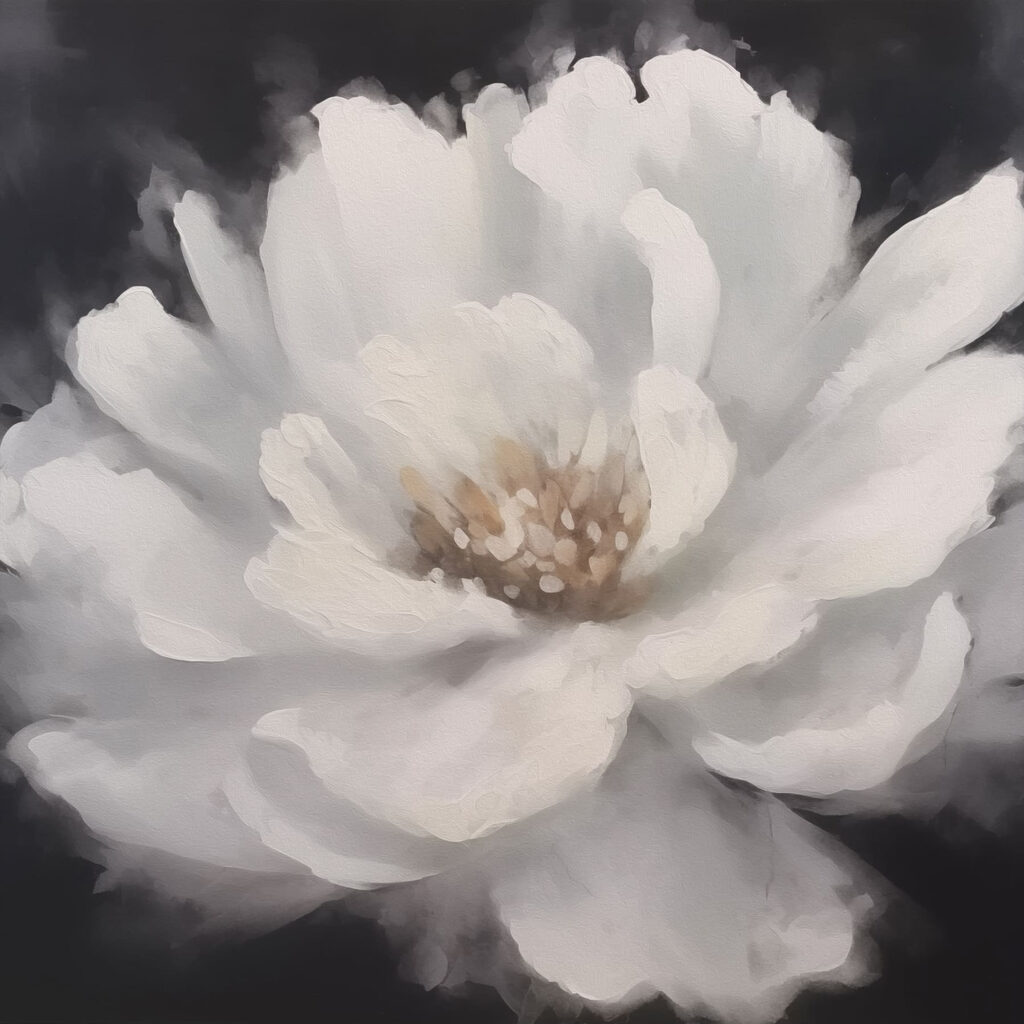 White flower with yellow center White flower with yellow center