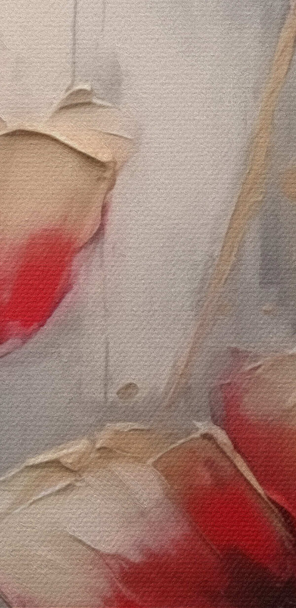 Schilderij van bloemen op een grijze achtergrond Schilderij van bloemen op een grijze achtergrond