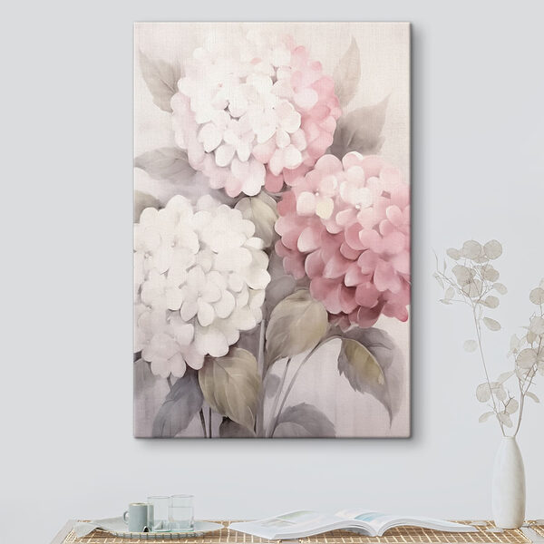 Schilderij van roze bloemen Schilderij van roze bloemen