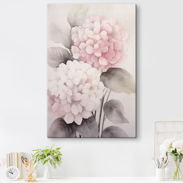Schilderij van roze bloemen Schilderij van roze bloemen