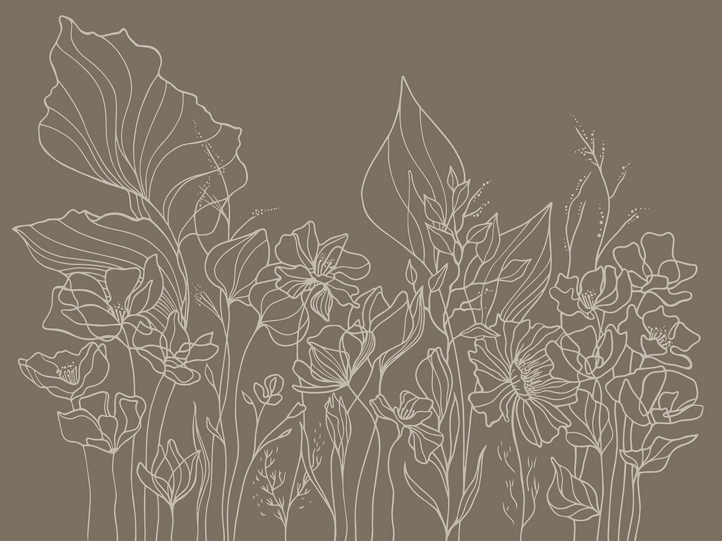 Lijntekening van bloemen Lijntekening van bloemen