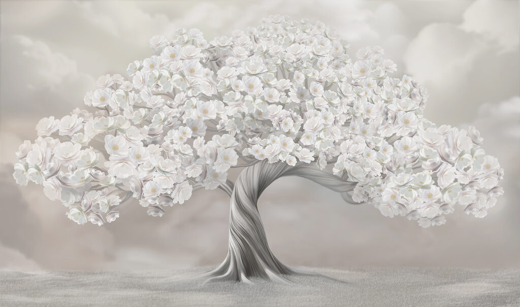 Boom met witte bloemen Boom met witte bloemen