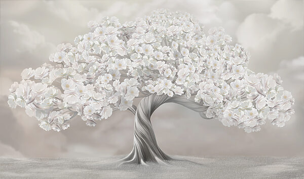 Boom met witte bloemen Boom met witte bloemen
