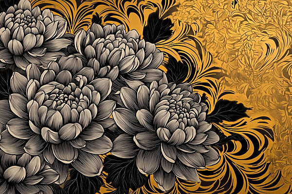 Majestueuze bloemen in ingewikkeld ontwerp Majestueuze bloemen in ingewikkeld ontwerp