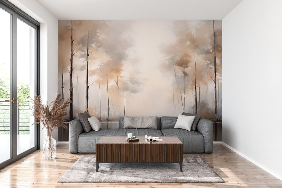 Schilderij van bomen en water