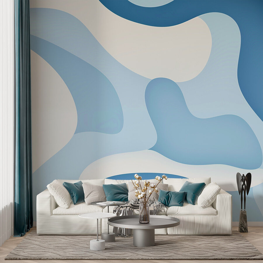 Blauwe en witte achtergrond