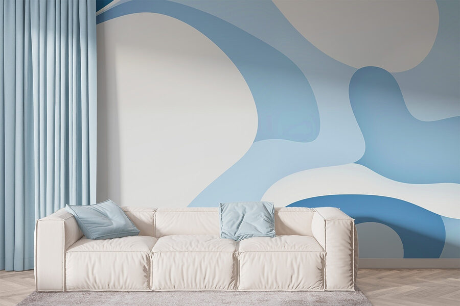 Blauwe en witte achtergrond