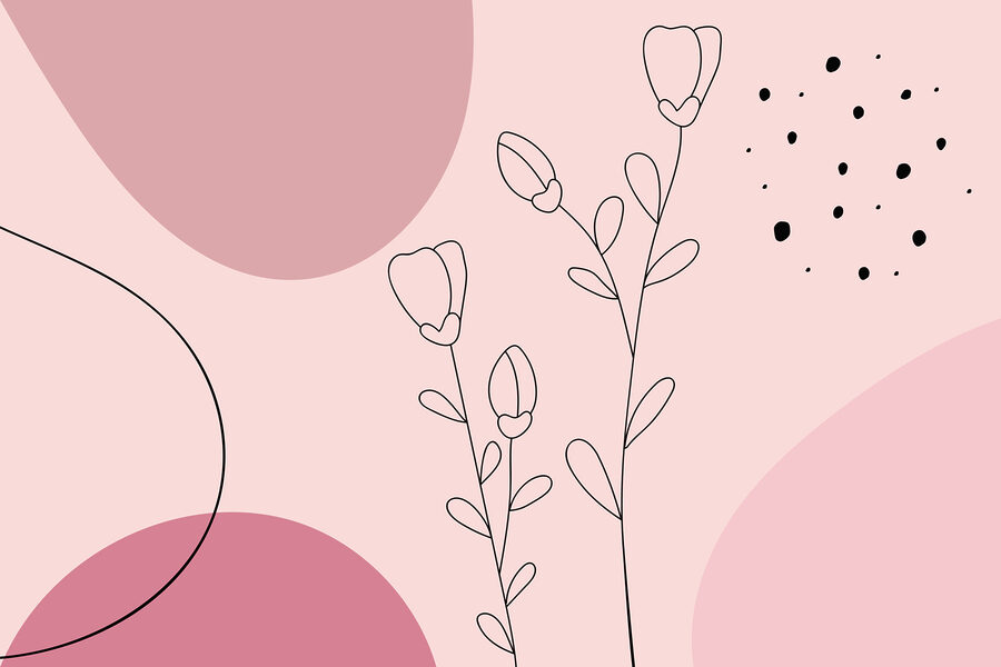 Drawing of flowers and circles Drawing of flowers and circles
