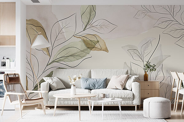 Elegant botanisch ontwerp in zachte tinten Elegant botanisch ontwerp in zachte tinten