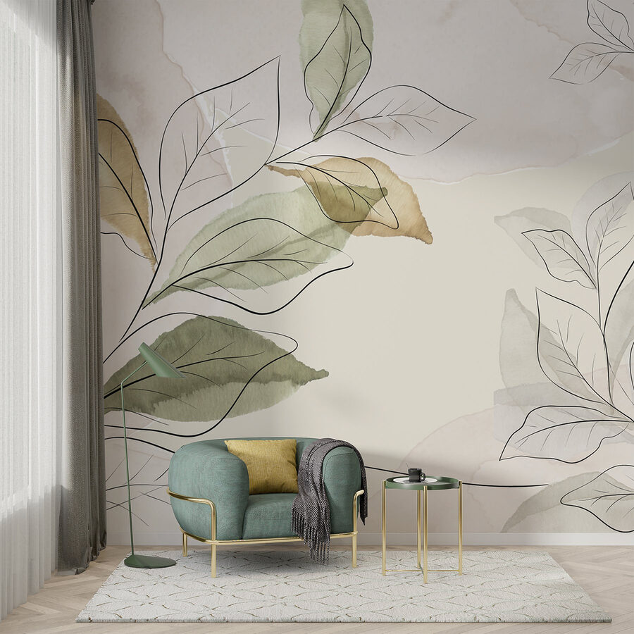 Elegant botanisch ontwerp in zachte tinten