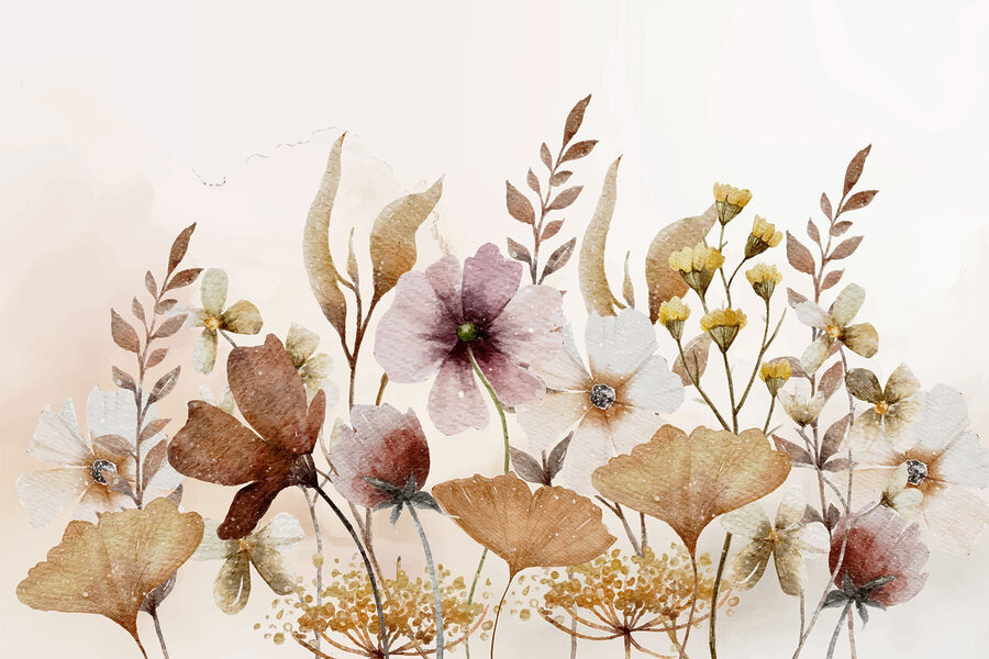 Delicate bloemen in zachte tinten