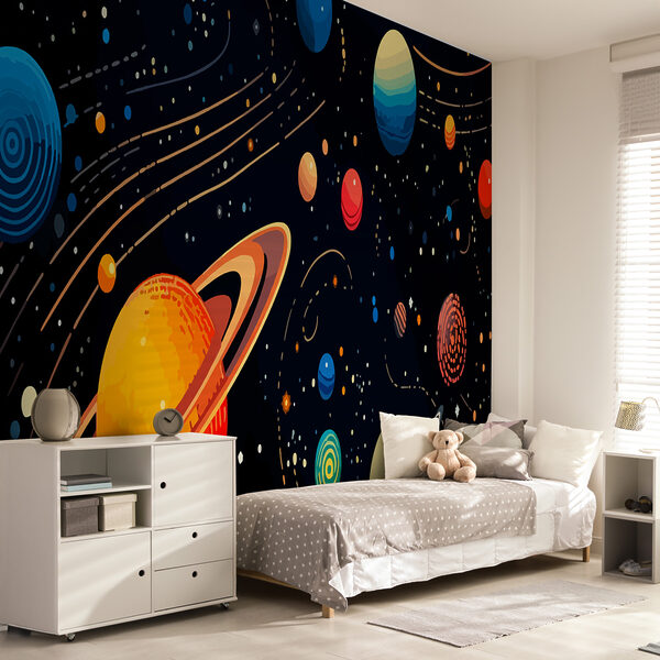 Kleurrijke planeten en sterren Kleurrijke planeten en sterren