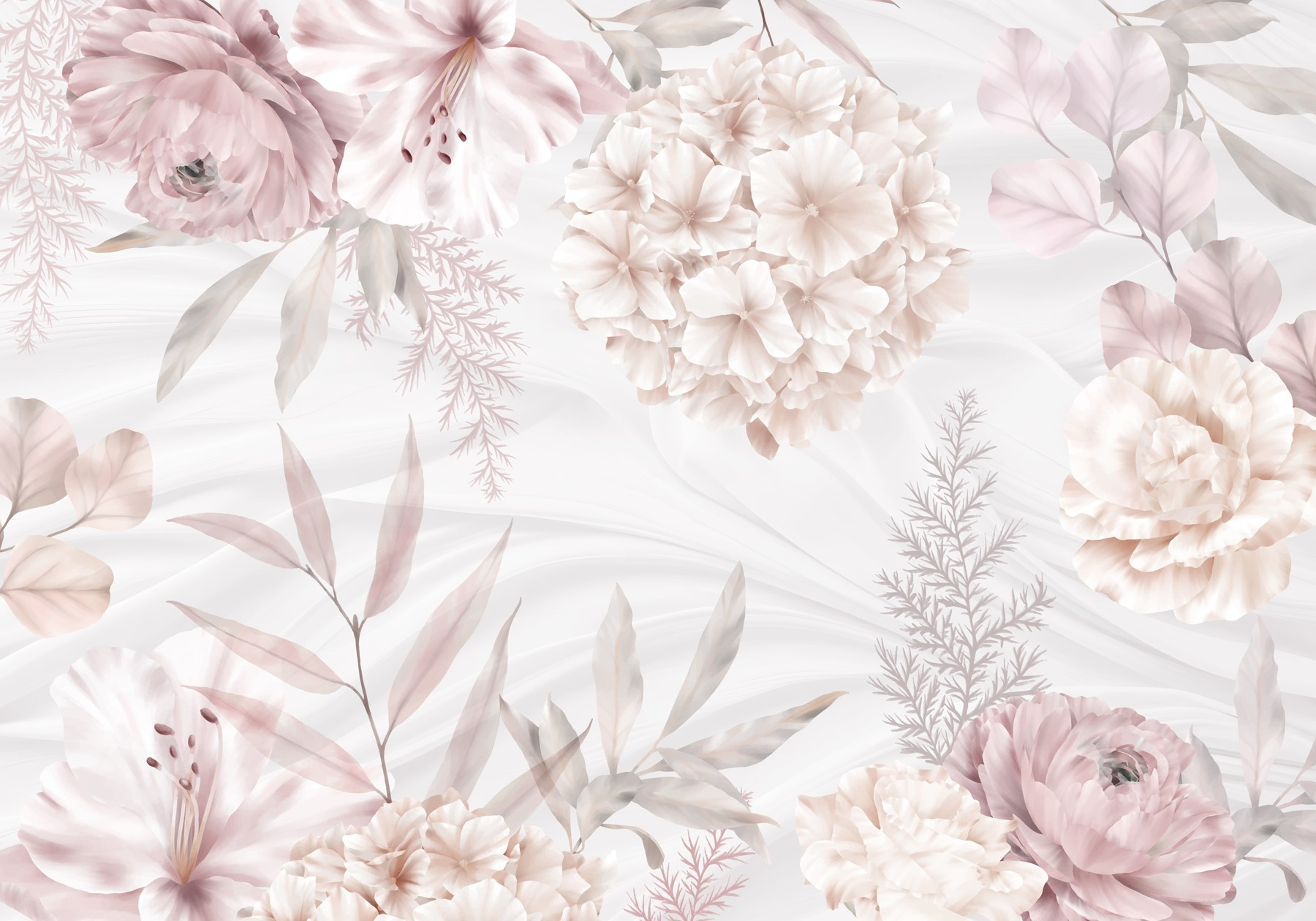 Soft pastel blooms on gentle backdrop Soft pastel blooms on gentle backdrop