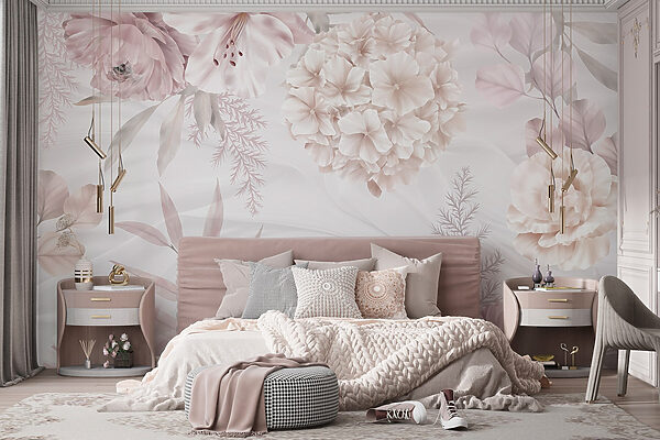 Zachte pastelbloemen op zachte achtergrond Zachte pastelbloemen op zachte achtergrond