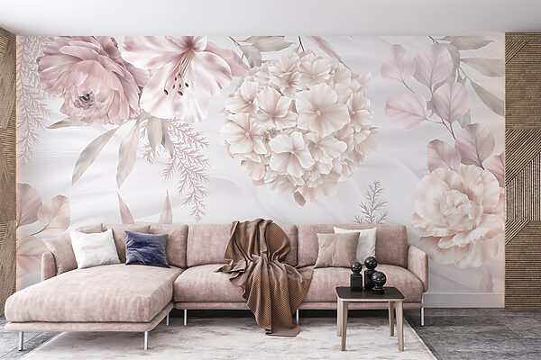 Zachte pastelbloemen op zachte achtergrond Zachte pastelbloemen op zachte achtergrond