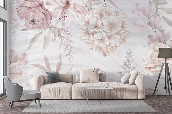 Zachte pastelbloemen op zachte achtergrond Zachte pastelbloemen op zachte achtergrond