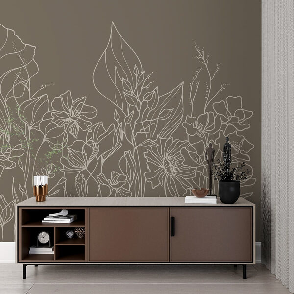 Lijntekening van bloemen Lijntekening van bloemen