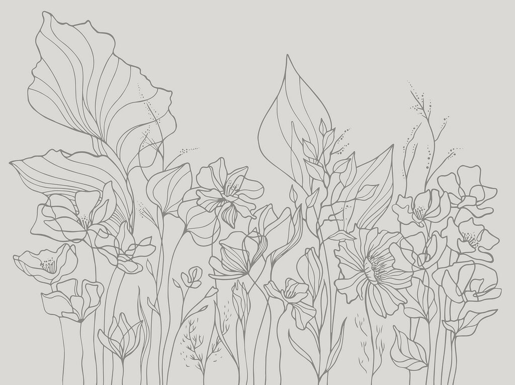 Lijntekening van bloemen Lijntekening van bloemen