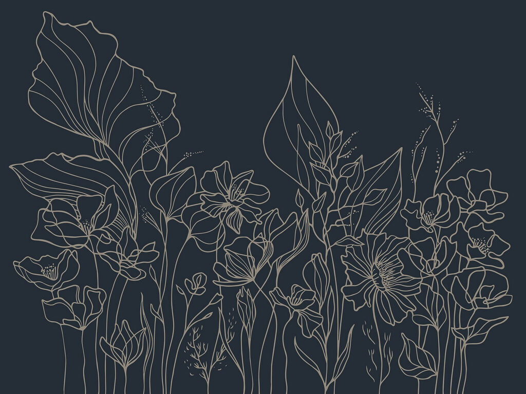 Lijntekening van bloemen Lijntekening van bloemen