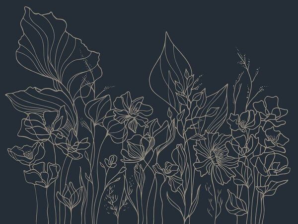 Lijntekening van bloemen Lijntekening van bloemen