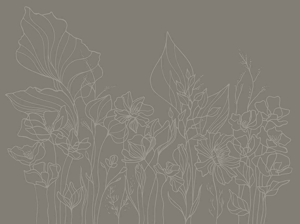 Lijntekening van bloemen Lijntekening van bloemen