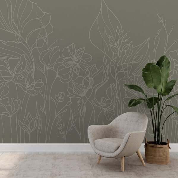 Lijntekening van bloemen Lijntekening van bloemen
