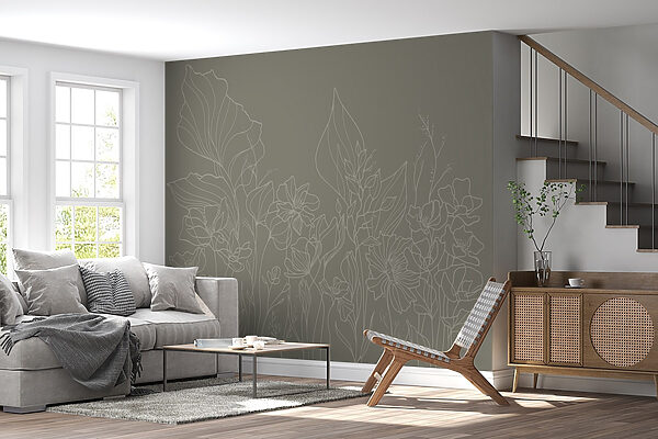 Lijntekening van bloemen Lijntekening van bloemen