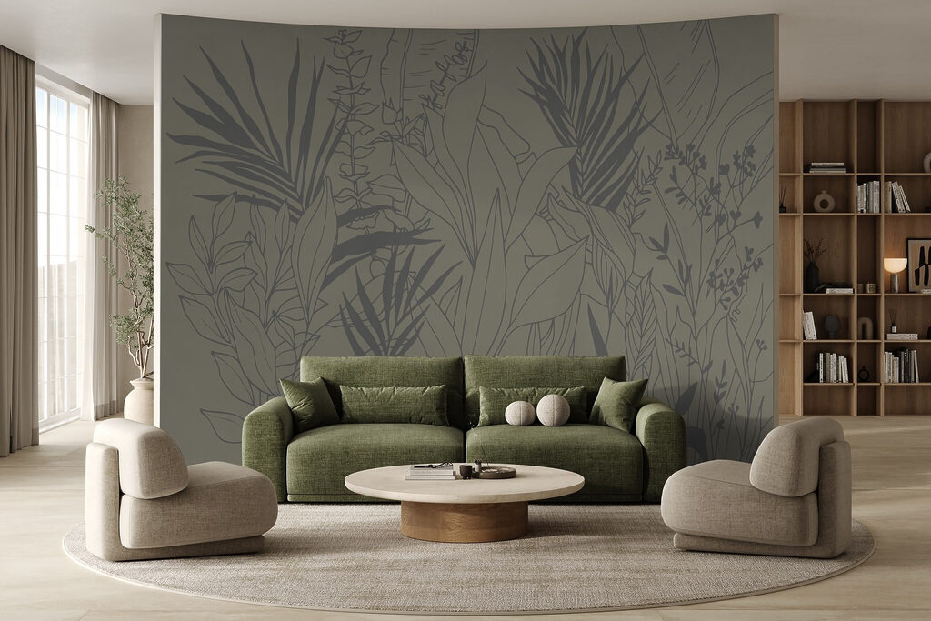 Drawing of plants and leaves