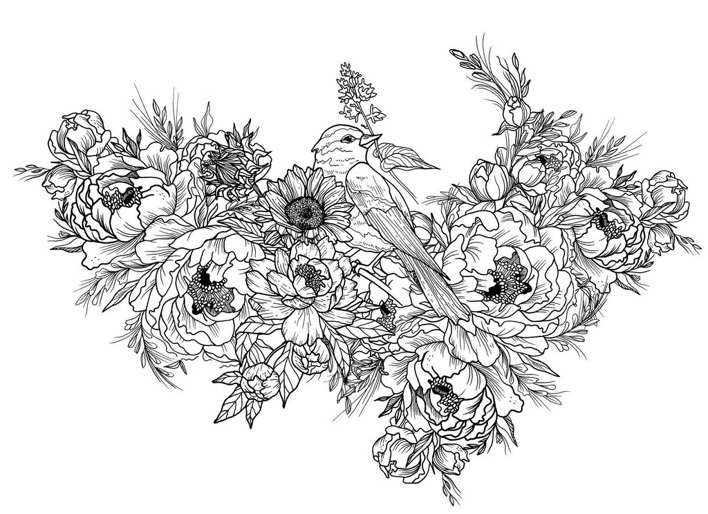 Vogel op een bloem Vogel op een bloem