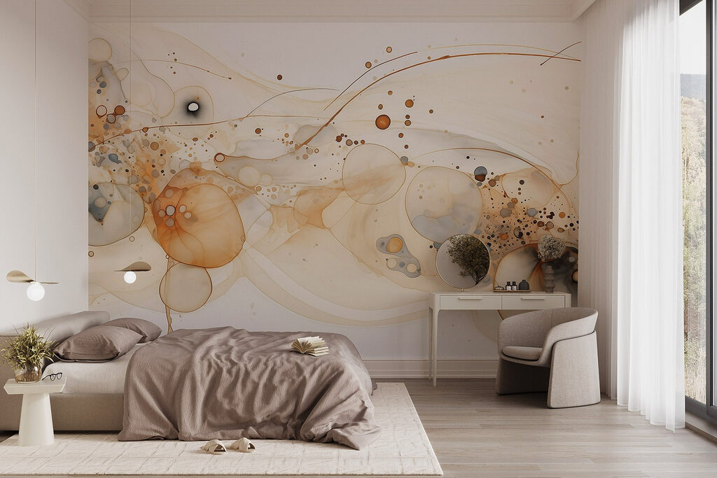 Fluid art with earthy tones