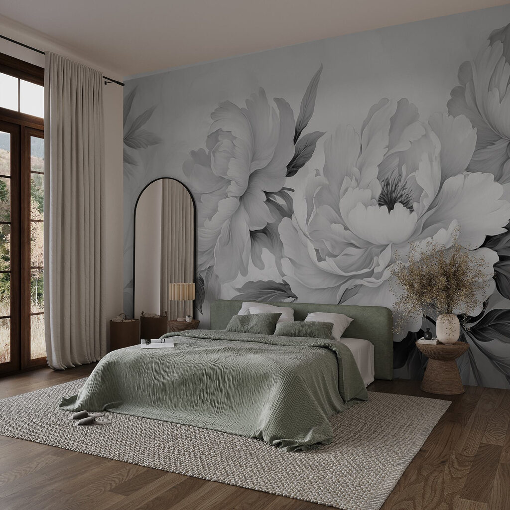 Delicate blooms in monochrome hues