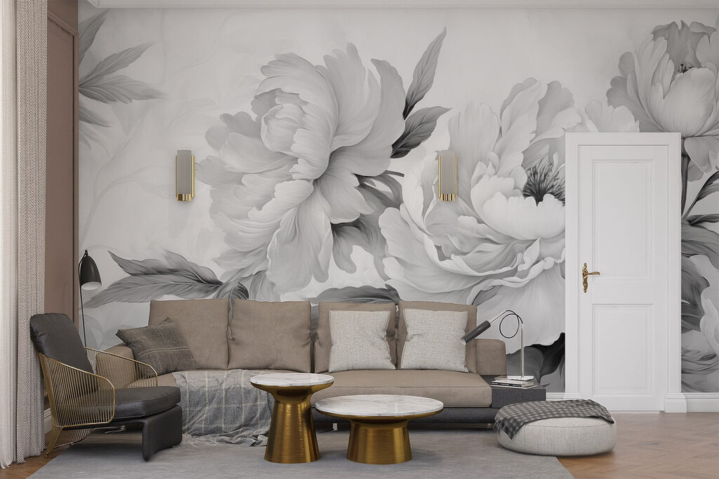 Delicate blooms in monochrome hues