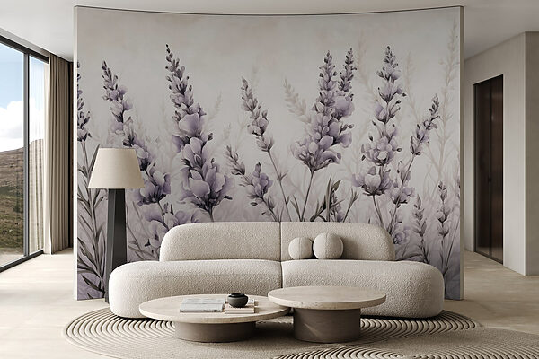 Schilderij van bloemen en bladeren Schilderij van bloemen en bladeren