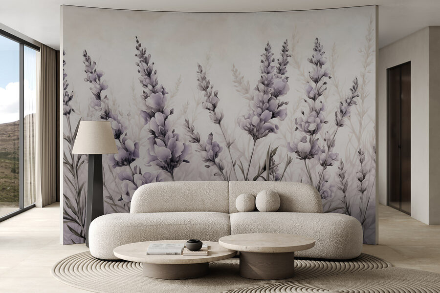 Schilderij van bloemen en bladeren