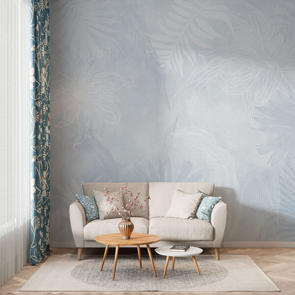Wit en blauw bloemenpatroon Wit en blauw bloemenpatroon