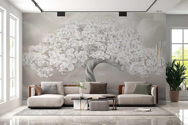 Boom met witte bloemen Boom met witte bloemen