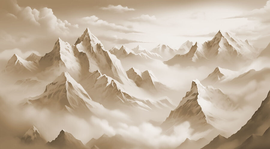 Bergketen met wolken Bergketen met wolken