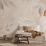 Fotobehang Delicate bladeren in zachte tinten