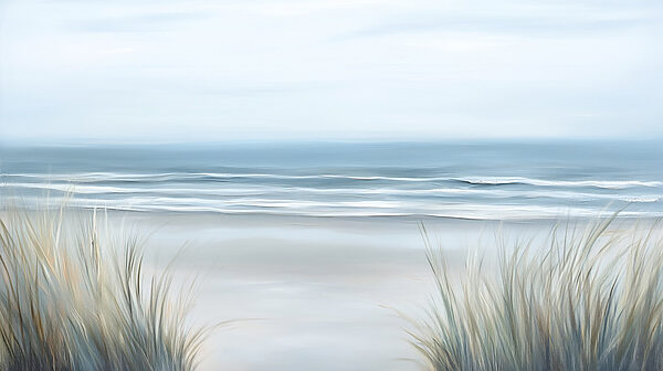 Strand met gras en golven w02869p 600x336 - Strand met gras en golven