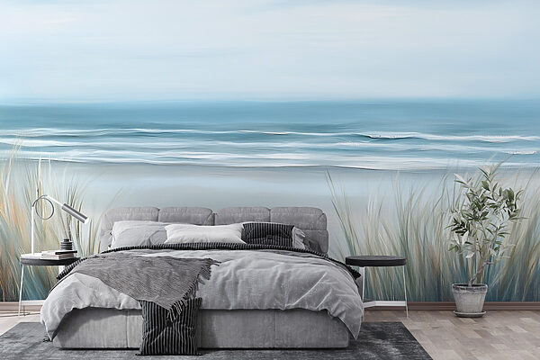 Strand met gras en golven w02869pib6r 600x400 - Strand met gras en golven