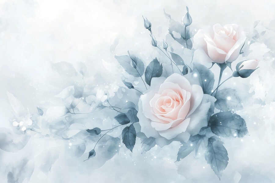 Delicate rozen in zachte tinten