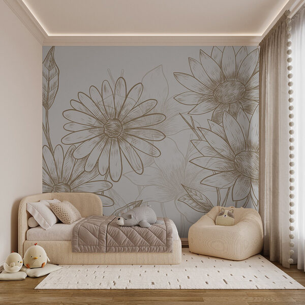 Tekening van bloemen op een witte achtergrond Tekening van bloemen op een witte achtergrond