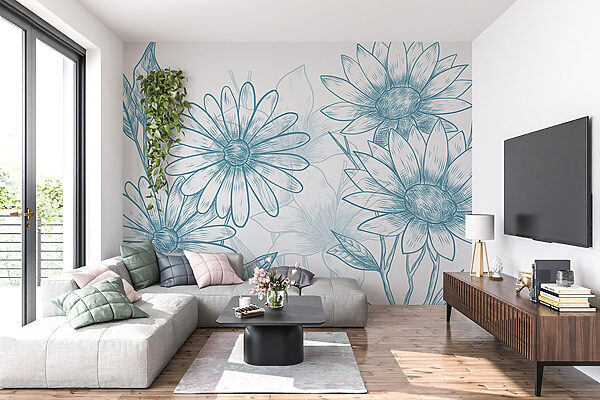 Tekening van bloemen en bladeren Tekening van bloemen en bladeren