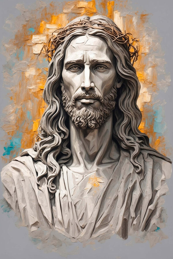 Beeld van een man met een doornenkroon Beeld van een man met een doornenkroon