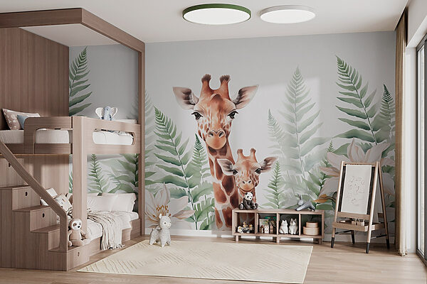 Giraffen en bloemen Giraffen en bloemen