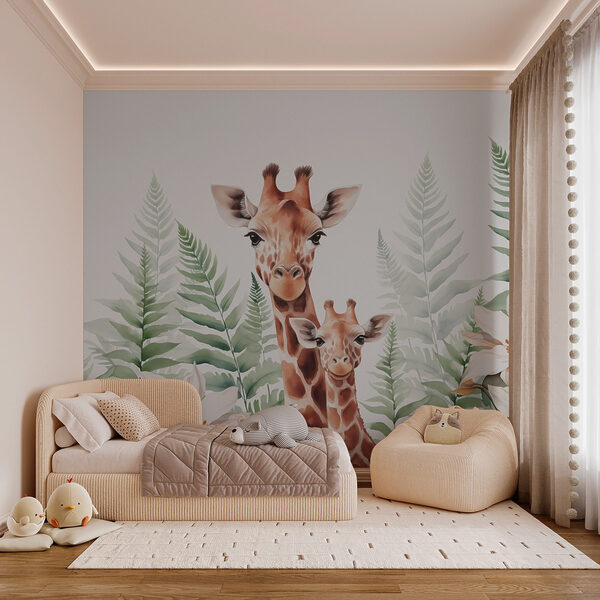 Giraffen en bloemen Giraffen en bloemen