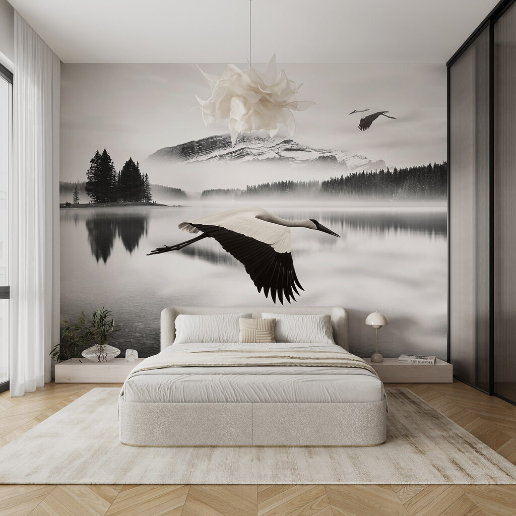 Bird flying over water Bird flying over water