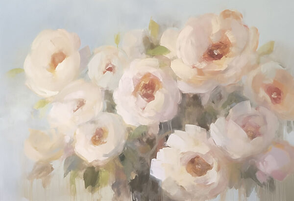 Schilderij van bloemen in een vaas Schilderij van bloemen in een vaas