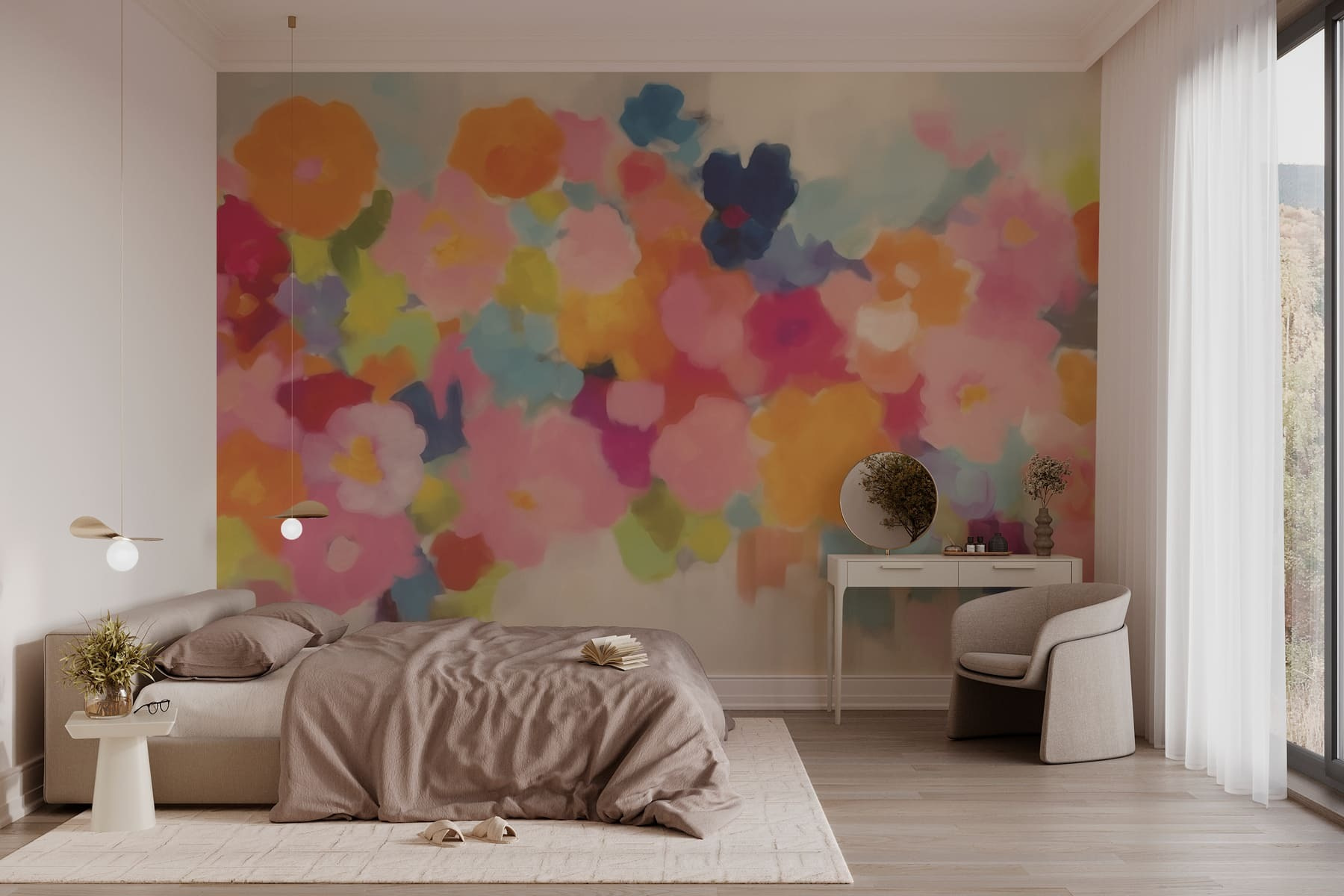 Group of colorful flowers