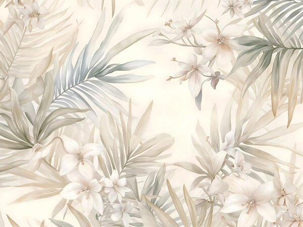 Delicate bloemen te midden van weelderig groen Delicate bloemen te midden van weelderig groen